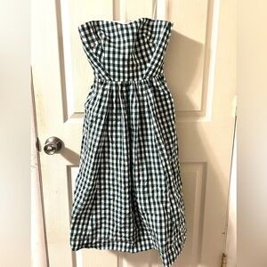 J. Crew Green and White Gingham Checkered Dress Size 00